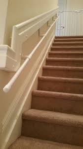 See more ideas about railing design, stair railing, handrail. Diy Toddler Handrail For Stairway Pvc Pipes Secured To Wall And Existing Handrail My Two Year Old Loves This Diy Stairs Stair Handrail Diy Stair Railing
