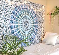 1024 x 1024 jpeg 390 кб. Blue White Peacock Mandala Tapestry Twin Size Boho Beach Throw Dorm Room Indian Wall Hanging Art Bedspread Outdoor Picnic Blanket By Oussum Walmart Com Walmart Com