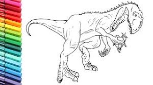 Drawing And Coloring Indominus Rex Vs T Rex Jurassic World Dinosaurs Battle Color Pages For Kids Ø¯ÛØ¯Ø¦Ù Dideo
