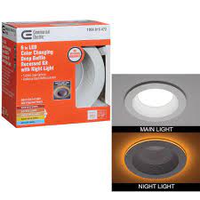 Commercial electric recessed lighting 6 inch trim for ductless heating. Commercial Electric 6 In Canless Selectable Integrated Led Recessed Trim With Night Light Downlight 900 Lumens Dimmable 53823101 The Home Depot