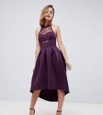 Drop Dead Gorgeous Asos Petite Halter Lace Top Dip Back Prom Dress Growingupagirl Promdress Purpl Petite Prom Dress Petite Cocktail Dresses Short Lace Dress