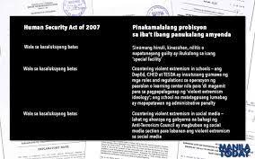 The act, which lawyers say uses a vague and overly broad definition of terrorism. Ang Human Security Act Of 2007 At Ang Pag Amyenda Rito Tungong Anti Terrorism Bill Manila Today