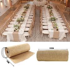 10m Hessian Burlap Table Runners Vintage Rustic Natural Wedding Party Decoration Wedding Party Table Rustic Wedding Decor Wedding Table