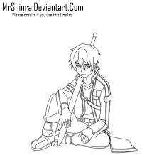 It includes the alicization arc  and. Kirito Sword Art Online Lineart By Mrshinra By Mrshinra On Deviantart