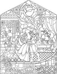 Stained Glass Window Coloring Pages Art Therapy Coloring Page Princesses Stained Glass Window 4 In 2020 Coloring Pages Coloring Books Disney Crafts