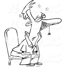 Plus, it's an easy way to celebrate each season or special holidays. Vector Of A Cartoon Waiting Man With Spider Webs Coloring Page Outline By Toonaday 13514