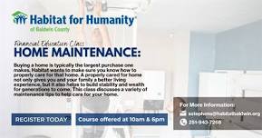 Home Maintenance - Financial Education Class