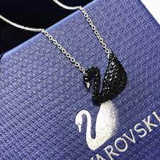swarovski black swan necklace swarovski swan necklace swan necklace swarovski necklace swan