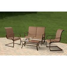 4 Piece Sling Seating Set In Brown Bed Bath Beyond Outdoor Furniture Sets Conversation Set Patio Outdoor Chairs