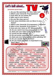 I Prepared A New Worksheet To Make Students Talk About The Topic Of Television In 2020 Arbeitsblatter Englisch Lernen Lernen