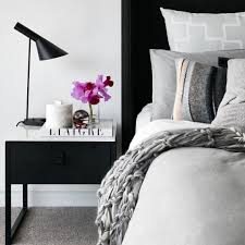 Urban Couture Design On Instagram Our Max Carrara Marble Bedside And Chunky Knit Throw Featured In This Beau Black Bedside Table Black Bedding Black Bedside