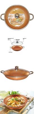 Cookware 20628 Copper Frying Pan 14 Inch With Tempered Glass Lid Non Stick Ceramic Infused Tita Buy It Now Only 33 Copper Frying Pan Tempered Glass Fries