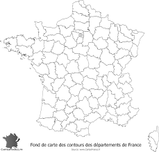 Carte des régions et département de france (vierge). Langt Har 2016 October 2019