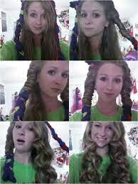No Heat Curls Braid Three Socks Together And Wrap Your Hair Around The Sock Braid While Damp Add Hairspray Or Spr Hair Styles Curly Hair Styles Curls No Heat