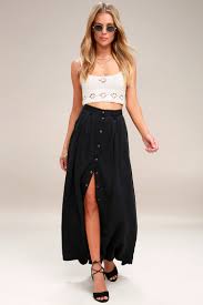 Women's white mark maxi skirt with pockets. Cute Washed Black Skirt Maxi Skirt Button Up Skirt Lulus