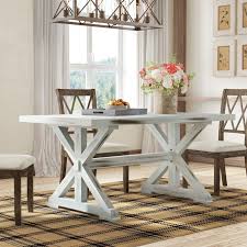 This farmhouse style console table is a beautiful addition to any dining room, kitchen, or hallway. Gracie Oaks Pinon 63 Aluminum Dining Table Reviews Wayfair Farmhouse Dining Room Table Farm Style Dining Table Dining Table