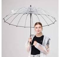 Fashion Auto Open Straight Clear Transparent Poe/PVC Promotional Gift  Umbrella