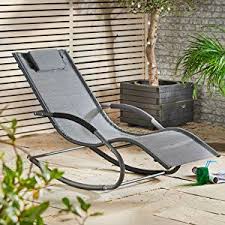 Vonhaus Textoline Rocking Sun Lounger Outdoor Relaxing Chair For Garden Patio Deck Amazon Co Uk Garden Outdoors Lounger Relaxing Chair Sun Lounger