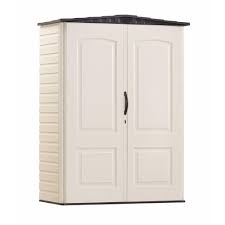 Shop for small plastic storage cabinets online at target. Rubbermaid 2 Ft 4 In X 4 Ft 8 In Small Vertical Resin Storage Shed Fg5l1000sdonx The Home Depot