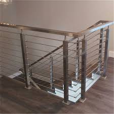 An interior railing is a railing designed for an interior space. Steel Stair Balustrade With Stainless Steel Rod Railing Design