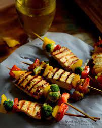 Place paneer in a bowl and add enough cornstarch to coat; Stove Top Paneer Steaks Recipe Hot Snacks Grilled Paneer Paneer