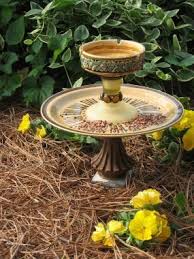 Combination Bird Bath And Feeder Bird Feeders And Baths Bird Bath Glass Garden Art Glass Bird Bath