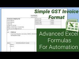 Simple Gst Invoice Format With Advanced Excel Formulas For Automation Microsoft Excel Tutorial Youtube