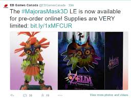 New eb games catalogue ii browse the current eb games online specials valid from from wednesday 31/03/2021 >> click and save with kimbino. Eb Games Canada Online Pre Orders For Majora S Mask 3d Limited Edition Sell Out In Minutes Controller Crusade