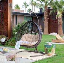 Resin Wicker Hanging Egg Chair With Cushion And Stand Hanging Egg Chair Swinging Chair Patio Chairs