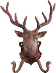 Cast Iron Deer Head Wall Hook Cast Iron Coat Hooks Coat Hooks Deer Wall Decoration