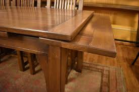 Arts And Crafts Oak Dining Table With Pull Out Leaves Etsy In 2020 Oak Dining Table Dining Table Dining Table With Leaf