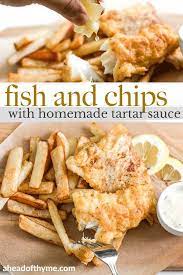 Healthy Fish And Chips With Homemade Tartar Sauce Recipe Homemade Tartar Sauce Fish And Chips Healthy Fish