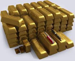 It's usually sold by the ton; Gold Visualized In Bullion Bars