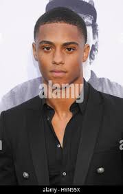 Keith Powers besucht die Straight Outta Compton-Weltpremiere auf L.A. Live  am 10. August 2015 in Los Angeles, Kalifornien Stockfotografie