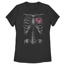 Rib cages are corpse parts that are used to obtain the base forms of part 7 stands. Lost Gods Women S Lost Gods Halloween Skeleton Rib Cage Heart Graphic Tee Walmart Com Walmart Com