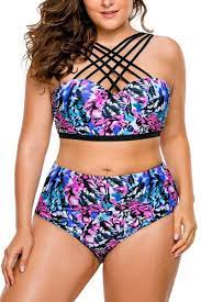 27 Of The Best Bikinis You Can Get On Amazon Plus Size Swimsuits High Neck Print Plus Size Swimwear