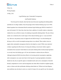 Leave margins of your essay 1″ (2.5 cm) at the top, bottom, left and right sides of each and every page. Ultius Inc Research Paper On Legal Drinking Age Unintended Consequences In Mla Format Page 2 Created With Publitas Com
