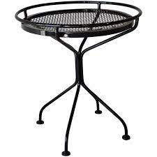 Wrought iron mesh patio table. Restored Woodard Wrought Iron And Steel Circular Mesh Patio Side Table At 1stdibs