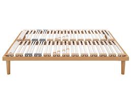 A slatted foundation consists of solid wood planks or metal beams that lay across the bed frame, attaching to the sides of the frame. Ergonomic Slatted Bed Base