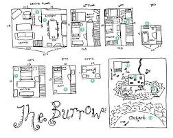 The burrow is held up with magic, and is very cluttered inside, but very welcoming at the same time. Floor Plan The Burrow Interior Novocom Top