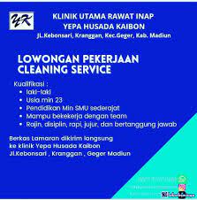Cari lowongan kerja, dapatkan disini info loker terbaru august 2021 yang sesuai dengan lokasi, pendidikan, keahlian dan minat anda. Klinik Yepa Husada Madiun Membuka Lowongan Pekerjaan Dengan Posisi Cleaning Service Di Bulan Maret 2021