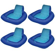 Swimways Spring Float Sunseat Floating Pool Lounge Chair 4 Pack 13017 Walmart Com Pool Lounge Chairs Pool Lounge Swimways