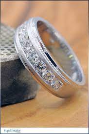 Heavy Mens Wedding Band With 1ct Channel Set Diamonds 14k White Gold Mens Diamond Wedding Bands Mens Wedding Bands Mens Gold Wedding Band