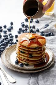 Blueberry Sourdough Pancakes Love And Olive Oil Recipe In 2020 Sourdough Pancakes Sweet Recipes Sourdough