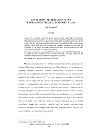 Contextual translation of teladan into english. Pdf Developing Materials For Esp English For Specific Purposes Class
