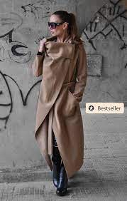 Cashmere Coat Women Coat Winter Coat Plus Size Clothing Camel Coat Long Coat Winter Cape Coat Women Cloak Asymmetric Coat Kinu