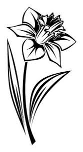 Black Silhouette Of Narcissus Flower Illustration Narcissus Flower Tattoos Black Silhouette Flower Silhouette