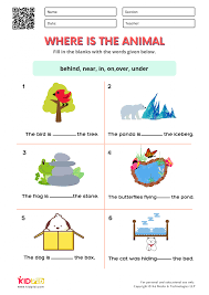 preposition worksheets for kindergarten kidpid
