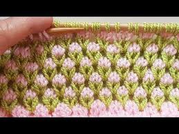 Tunisian business extremely easy model. 2 Renkli Lale Modeli Knitted Tulip Stitch Youtube Crochet Stitches Video Knit Stitch Patterns Knitting Help