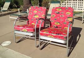 Vintage 1950s Patio Pool Lawn Garden Porch Chairs With Atomic Barkcloth Bark Cloth Fabric Aluminum Retro Patio Furniture Vintage Patio Porch Chairs